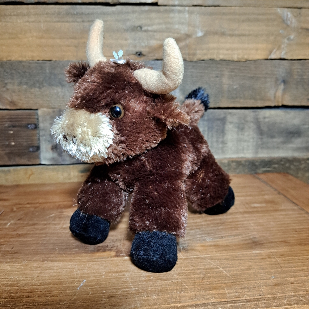 Aurora Flopsie Stuffed Brown Bull Toy‎ 8"
